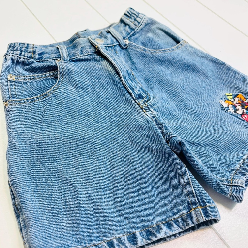 Vintage Mickey Mouse Disney Store Denim Jean Shorts, Size Kids 5/6 - Picture 3 of 11